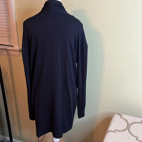 Daily/ Ritual open front navy blue side pockets longline cardigan - Picture 3 of 11